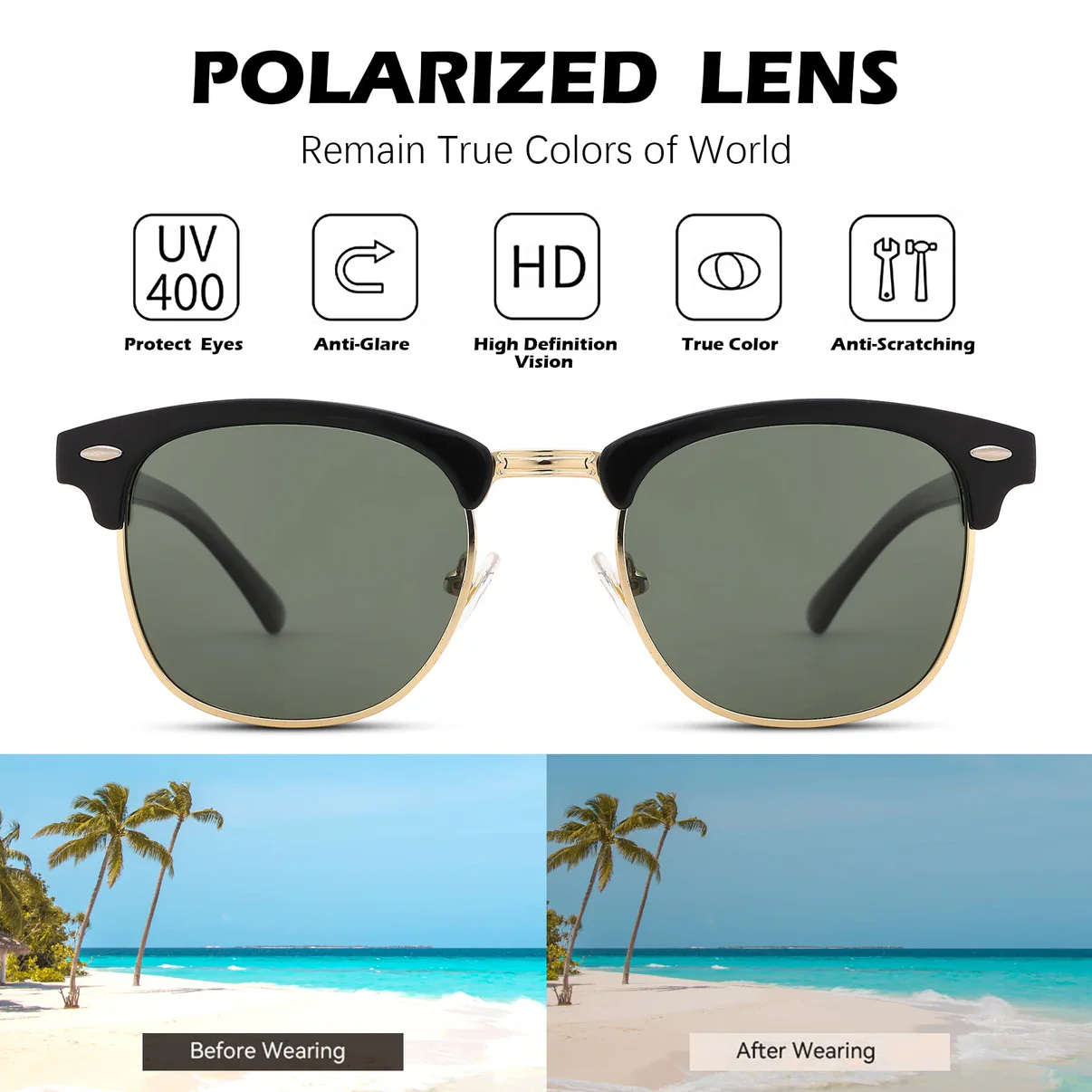 Summer Special 49% OFF 🔥Polarized Rimless Sunglasses With UV 400 Protection