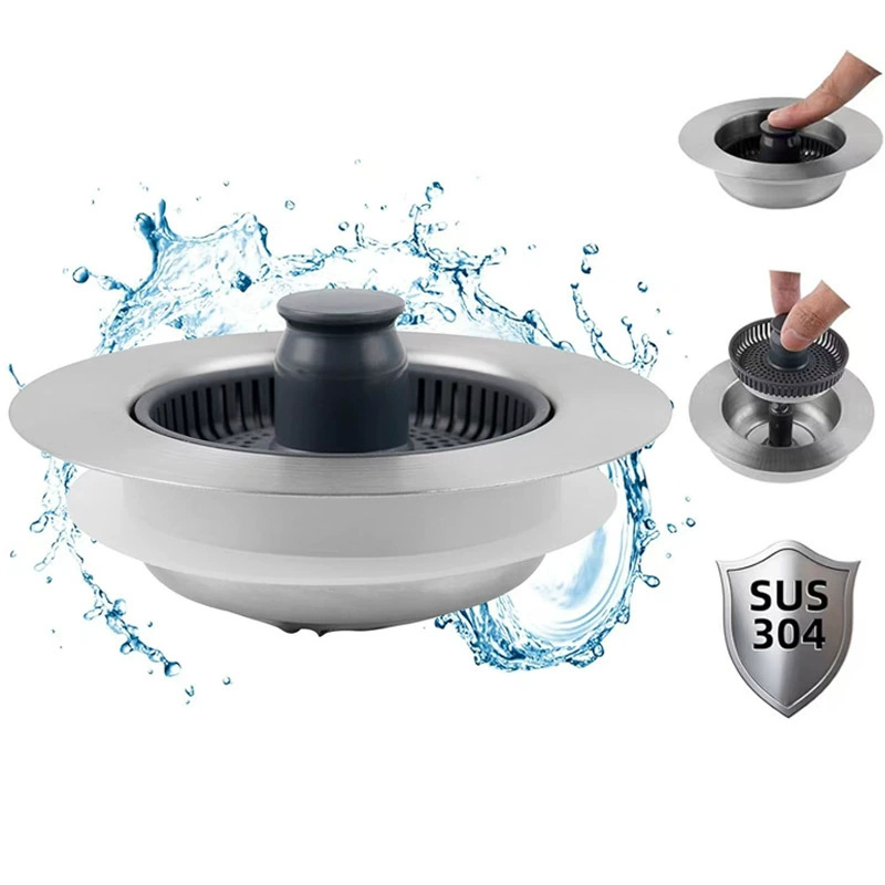2025 Upgraded 3 in 1 Stainless Steel Kitchen Sink Drain Strainer