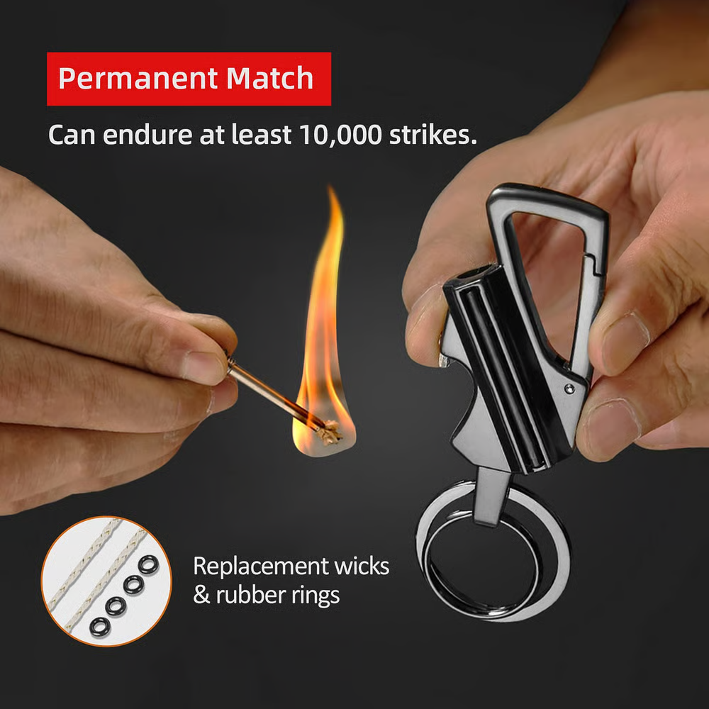 🔥Last Day 49% OFF 🎁 Permanent Match Infinity Lighter with Multitool Keychain Bottle Opener