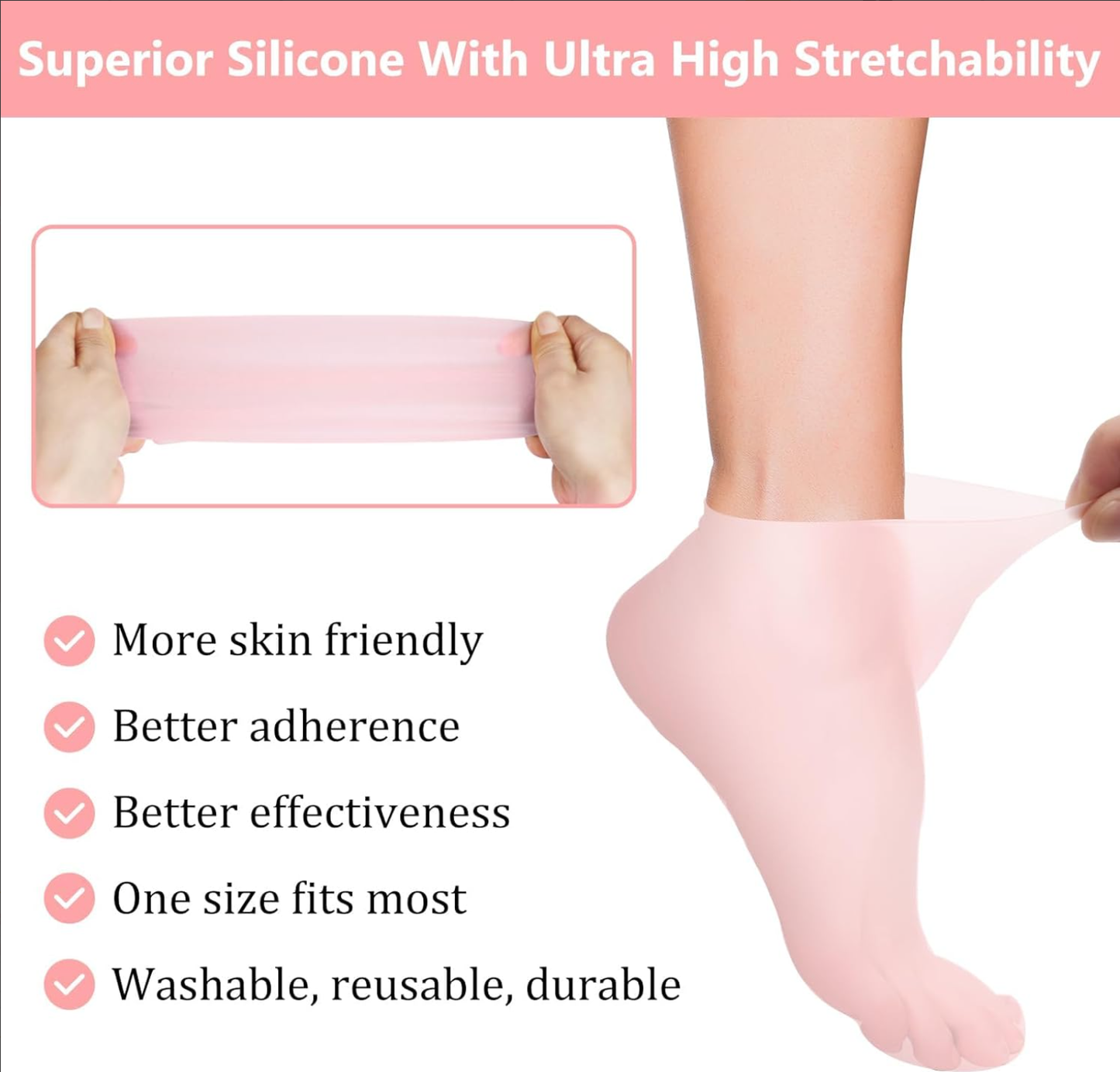 (🌲Christmas Sale - 49% OFF)Silicone Moisturizing Socks - Washable & Reusable