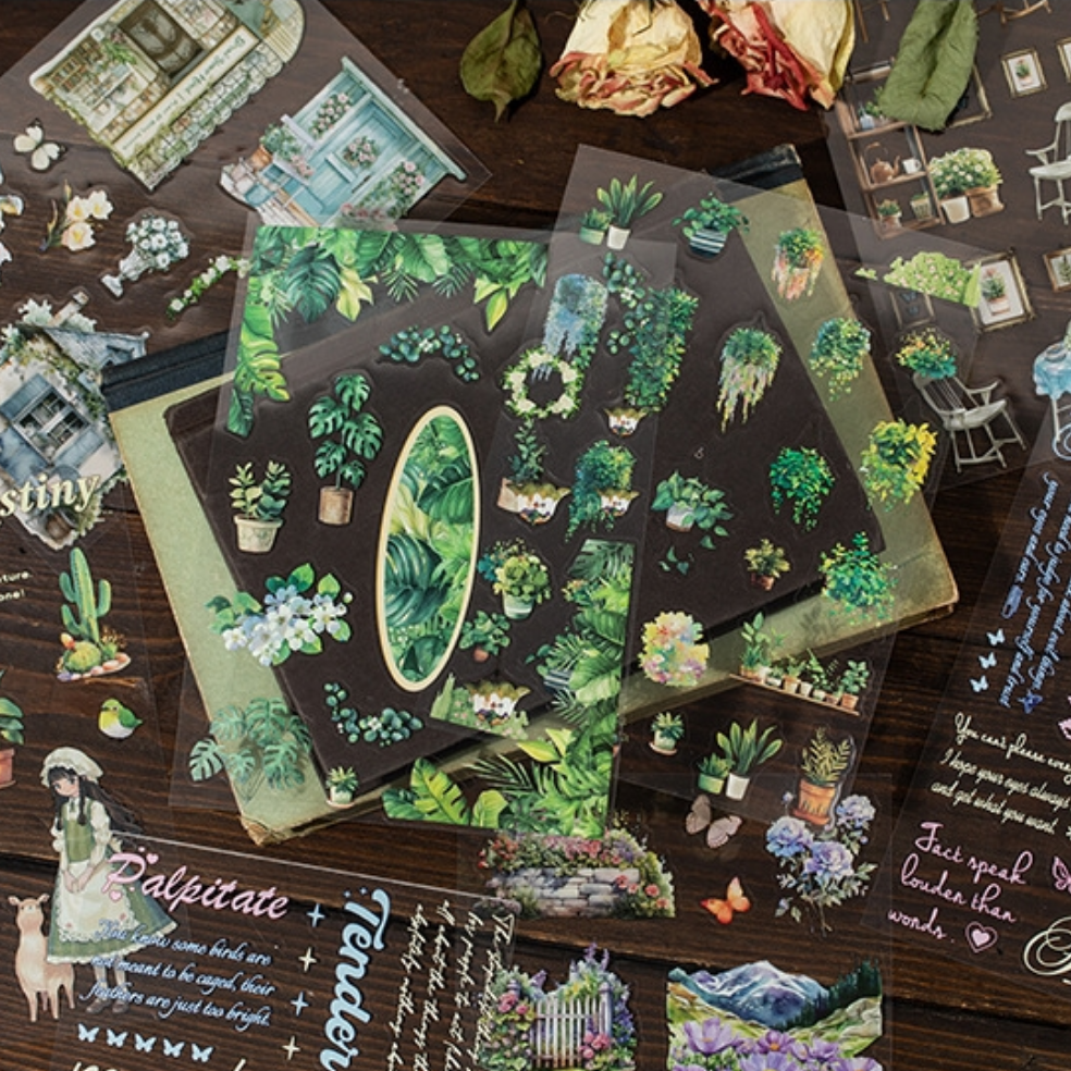 20 Vintage Landscape Collage Stickers