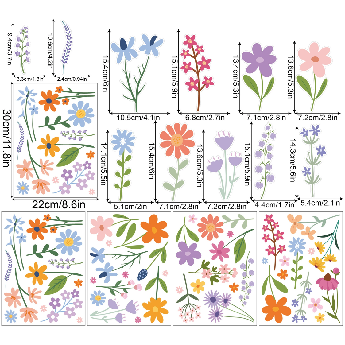 💖Last Day 49% OFF -Removable Colorful Wildflower Wall Decal