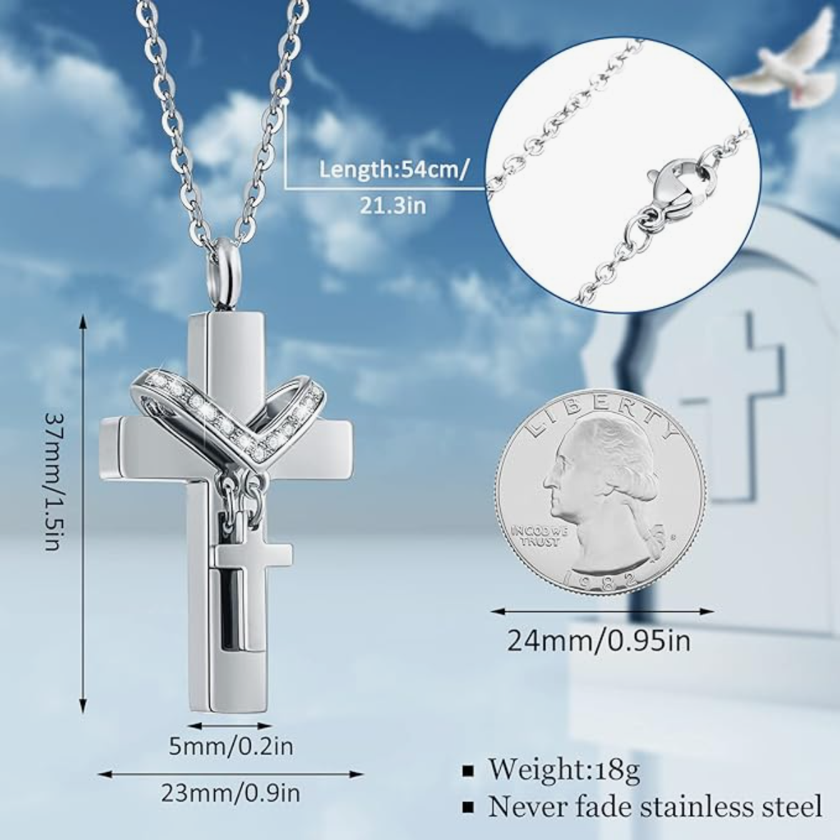 Always With You Cross Heart Necklace