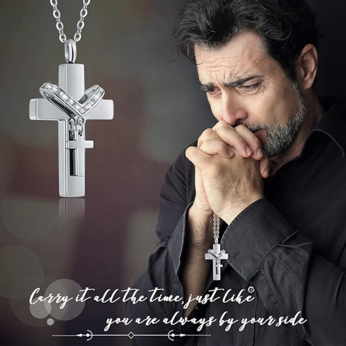 Always With You Cross Heart Necklace