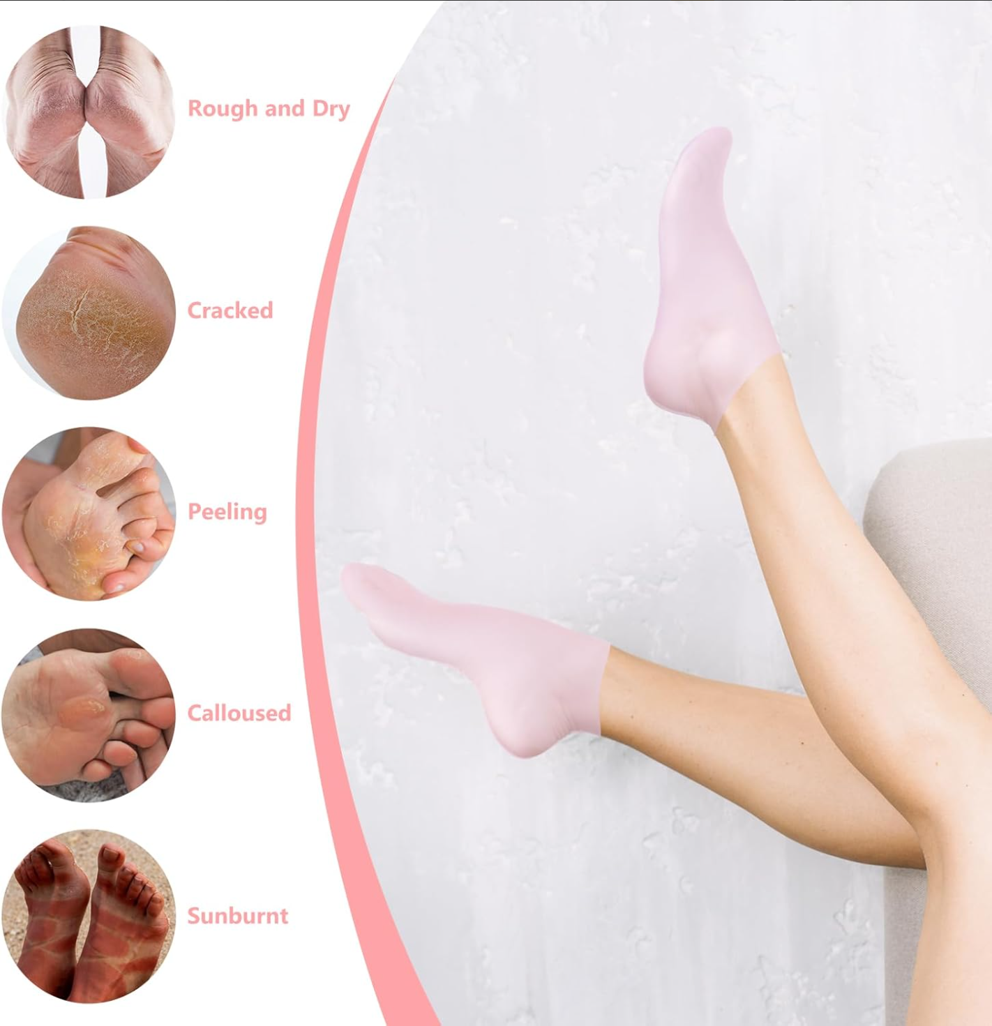 (🌲Christmas Sale - 49% OFF)Silicone Moisturizing Socks - Washable & Reusable