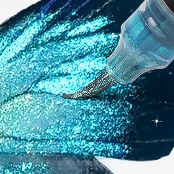 Metallic Pigment Pens with Shimmering Flow