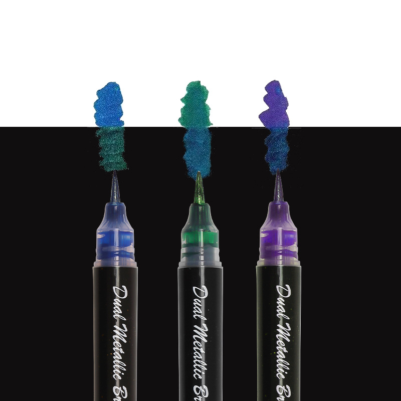 Metallic Pigment Pens with Shimmering Flow