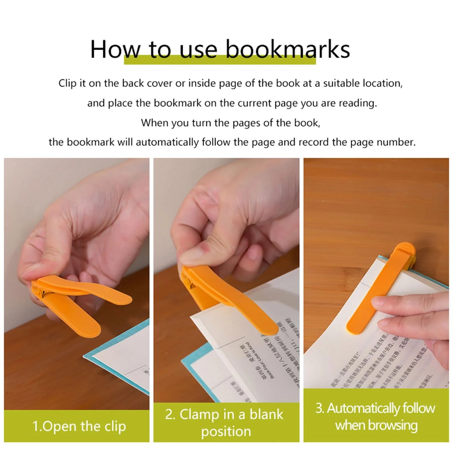 Marque-pages en silicone à forte adsorption prêts à lire