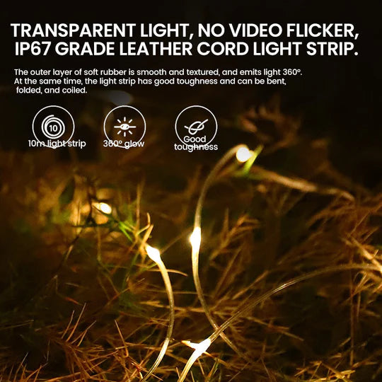 Guirlande lumineuse portable et pliable pour extérieur, étanche