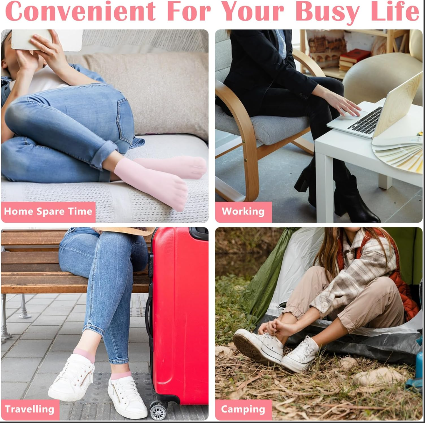 (🌲Christmas Sale - 49% OFF)Silicone Moisturizing Socks - Washable & Reusable