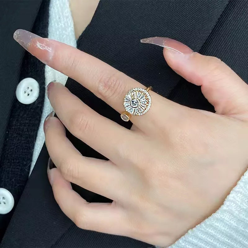 Crystal Anxiety Relief Spinning Ring - elehancea