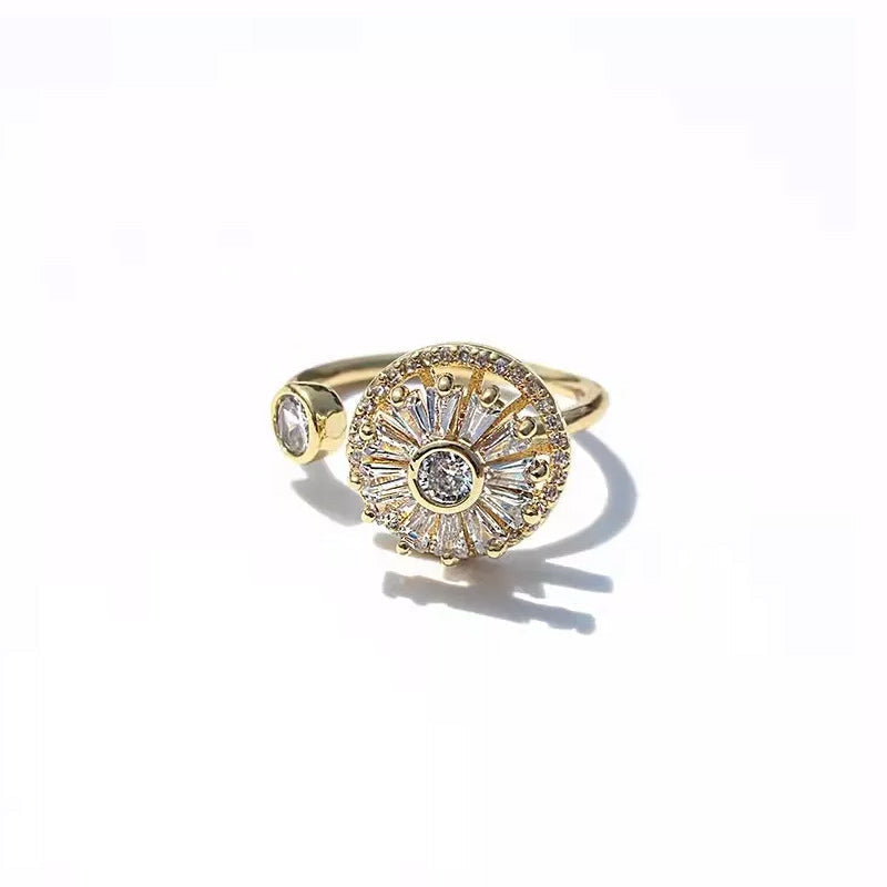 Crystal Anxiety Relief Spinning Ring - elehancea