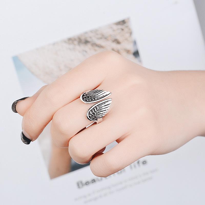 Angel Wing Silver Ring - elehancea