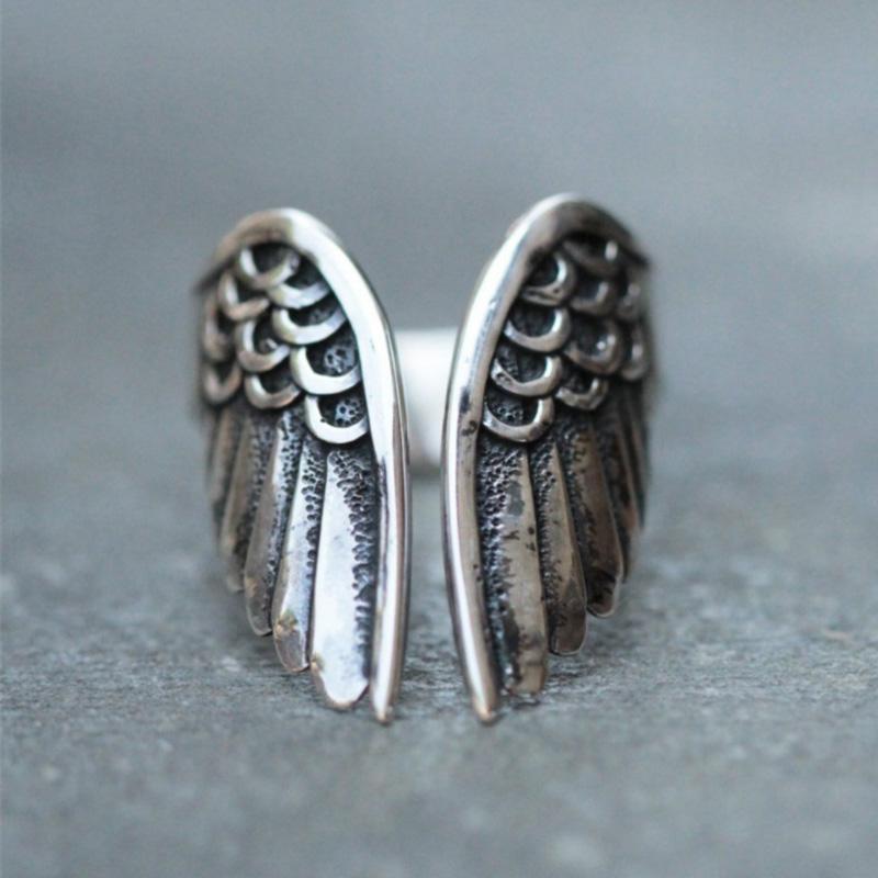 Angel Wing Silver Ring - elehancea