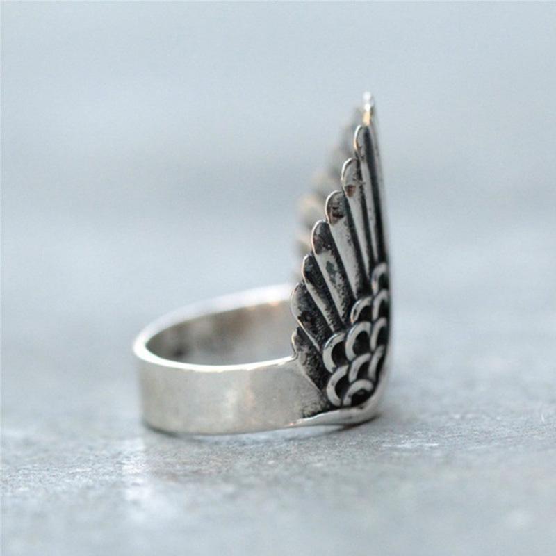 Angel Wing Silver Ring - elehancea