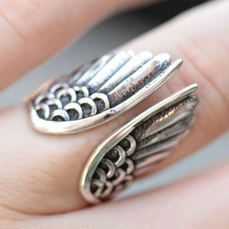 Angel Wing Silver Ring - elehancea