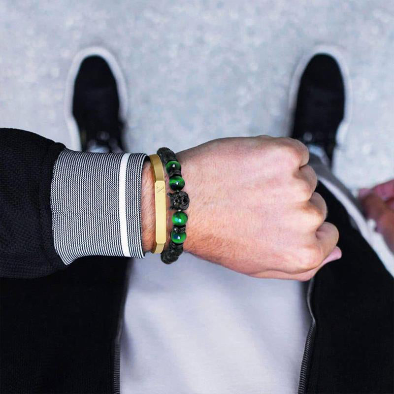 Wolf Head Tiger Eye Bracelet - elehancea