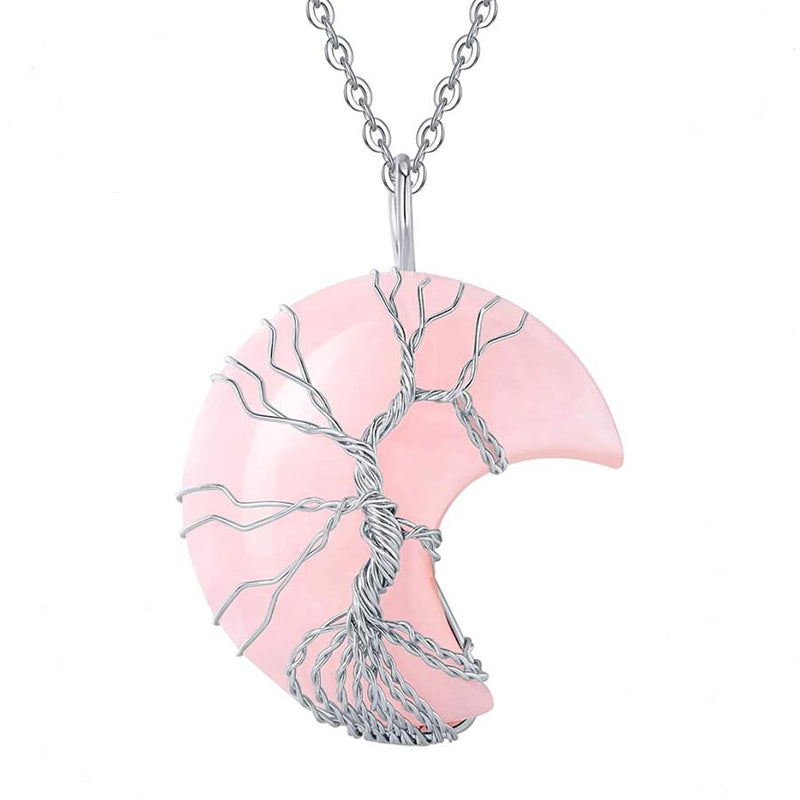 Tree of Life Crescent Moon Necklace - elehancea