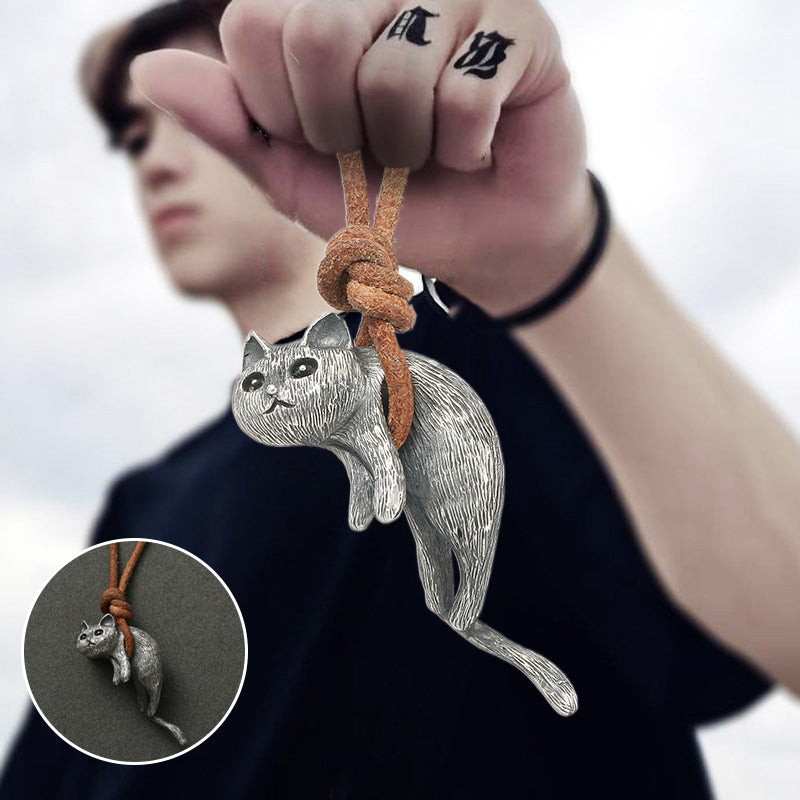 Scruffy Cat Necklace - elehancea