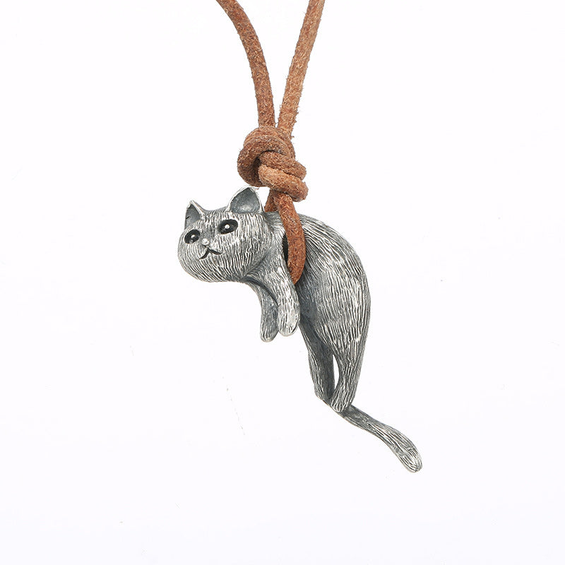 Scruffy Cat Necklace - elehancea