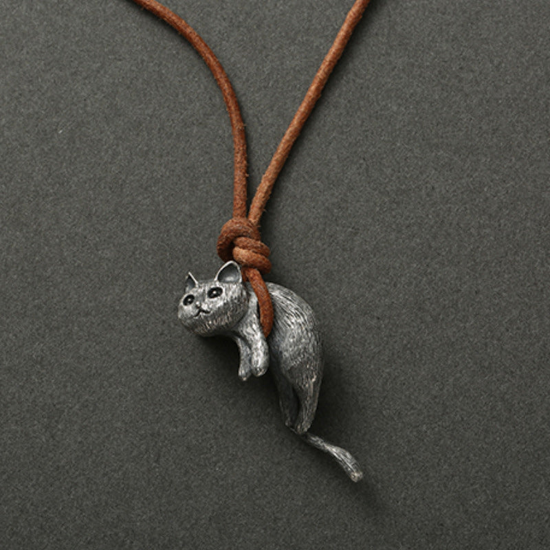 Scruffy Cat Necklace - elehancea