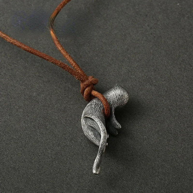 Scruffy Cat Necklace - elehancea
