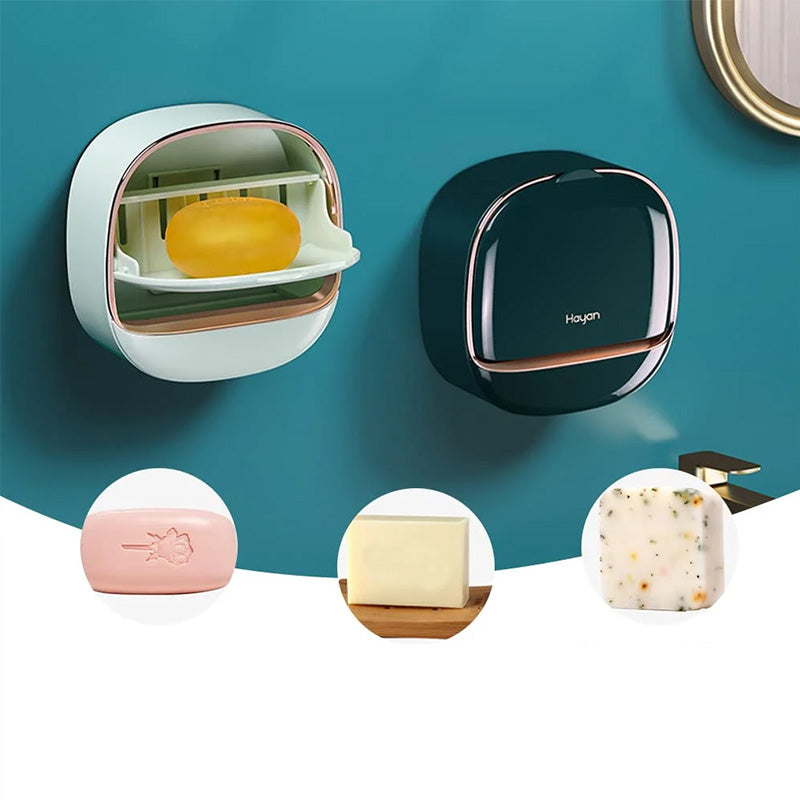 Waterproof Soap Dish With Drainage Box - elehancea