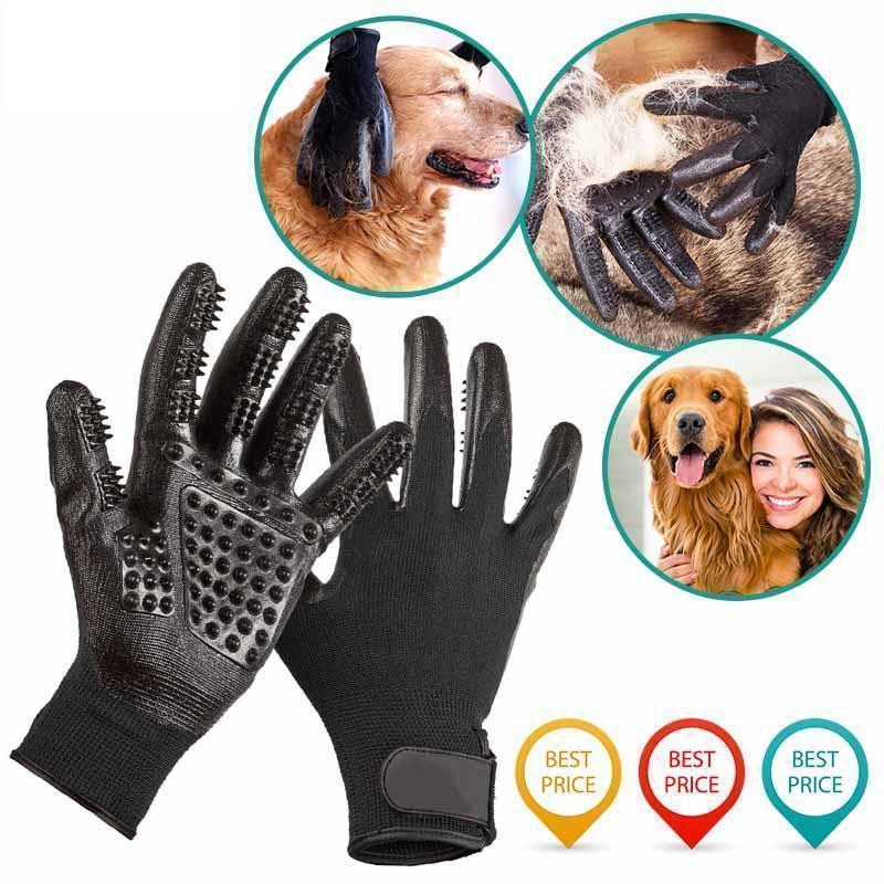 Pet Grooming Gloves, For Cats, Dogs & Horses - elehancea