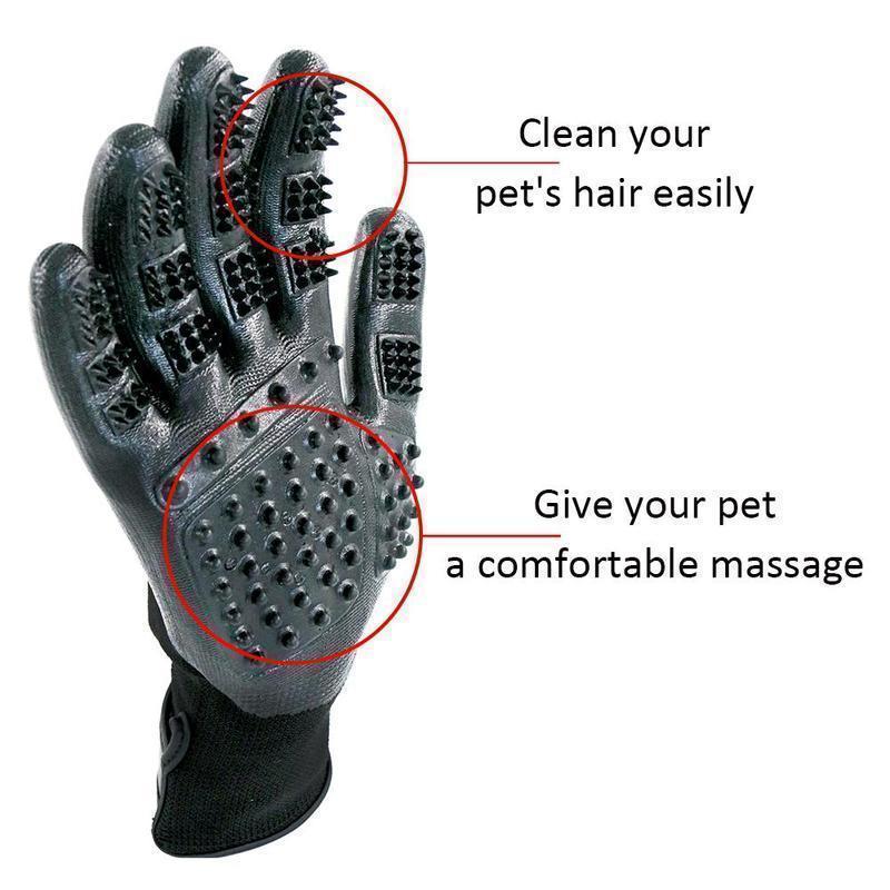 Pet Grooming Gloves, For Cats, Dogs & Horses - elehancea