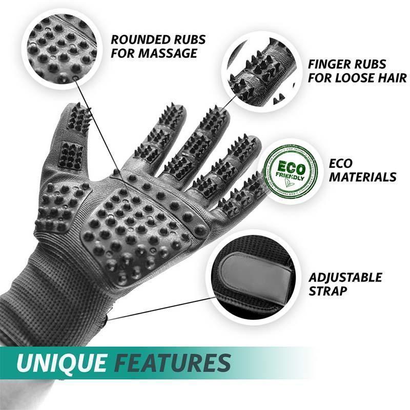 Pet Grooming Gloves, For Cats, Dogs & Horses - elehancea