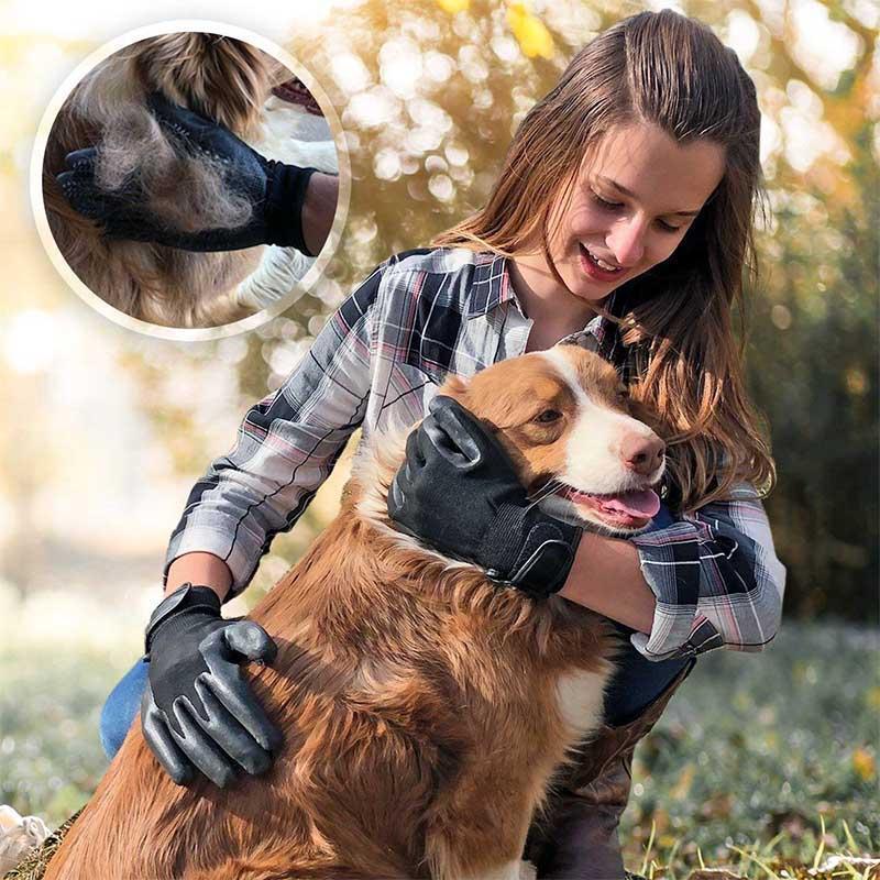 Pet Grooming Gloves, For Cats, Dogs & Horses - elehancea