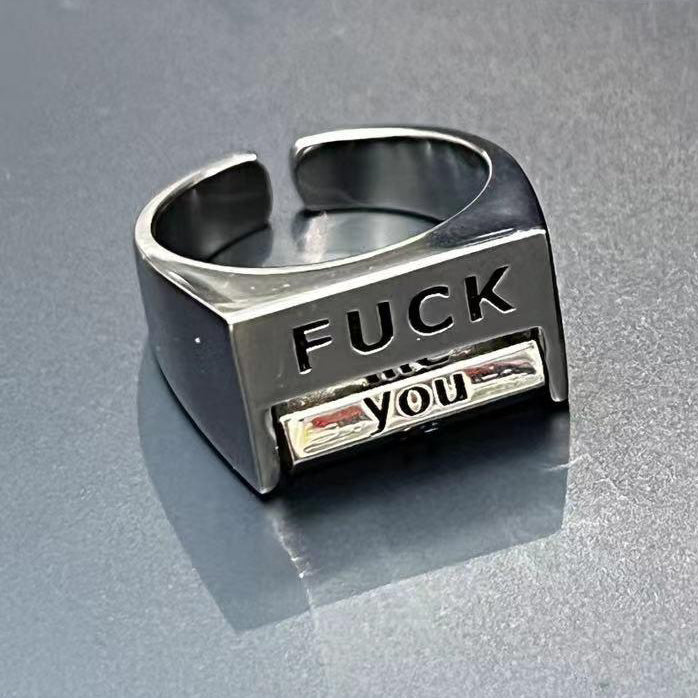 Spoof Fu*k Ring Rotatable Interactive Ring - elehancea