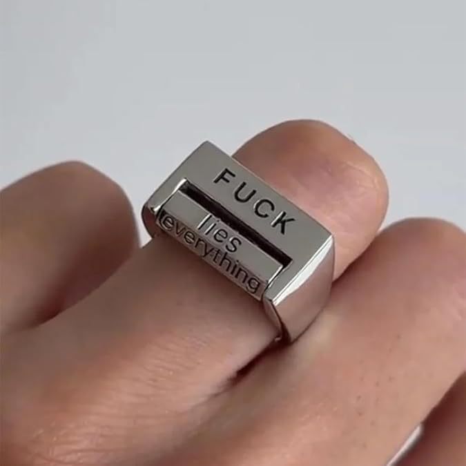 Spoof Fu*k Ring Rotatable Interactive Ring - elehancea