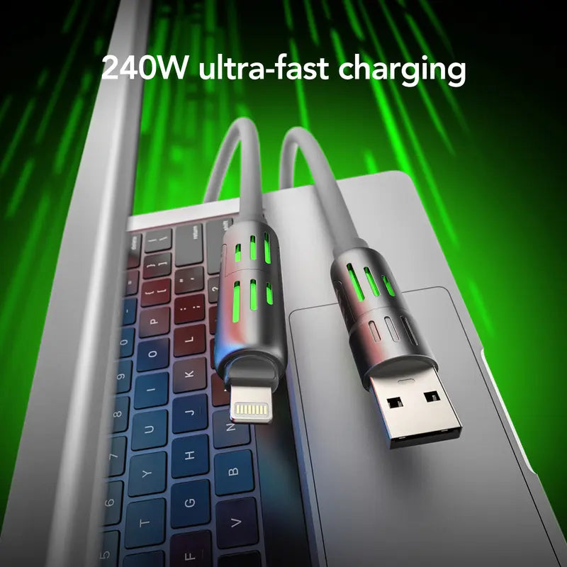 240W 4-in-1 Data Cable with Colorful Work Lights - elehancea