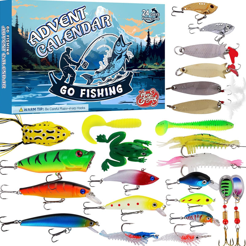 🌲Early Christmas Sale 49% OFF-24 Days Fishing Lures Set Advent Calendar