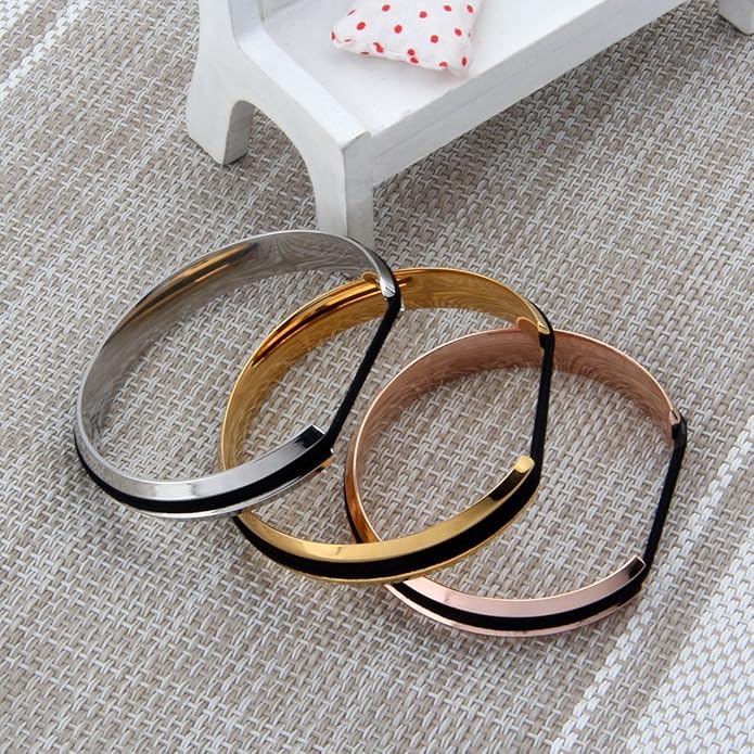 C-Groove Face Leather Band Notch Bracelet