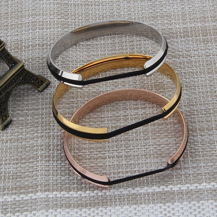 C-Groove Face Leather Band Notch Bracelet