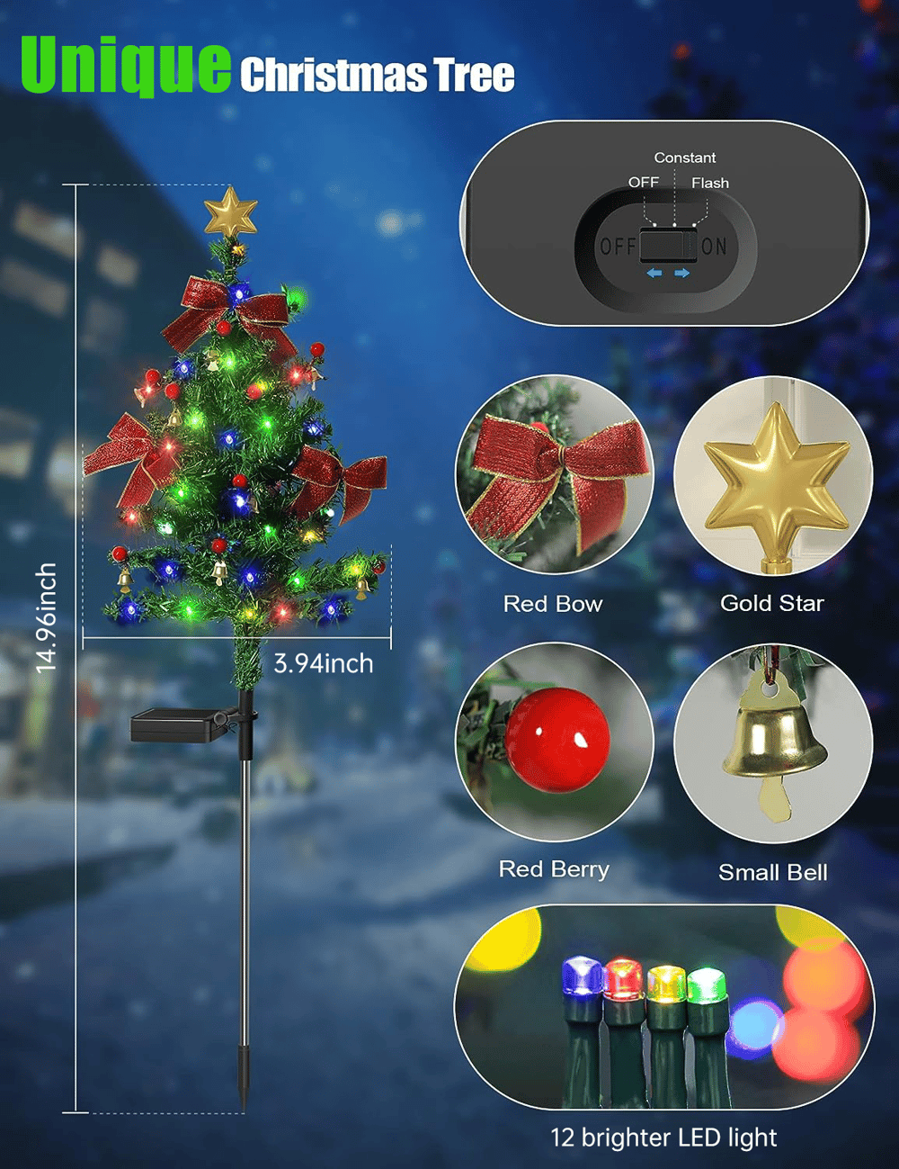 🎄Solar Christmas Trees Lights Outdoor Decoration Waterproof - elehancea