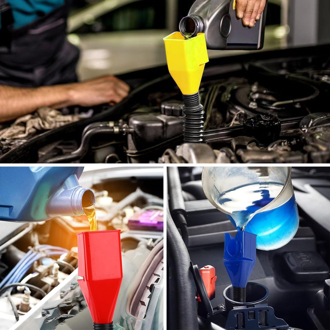 Hot Selling Now🔥🔥 & Universal Flexible Draining Oil Snap Plastic Funnel !!