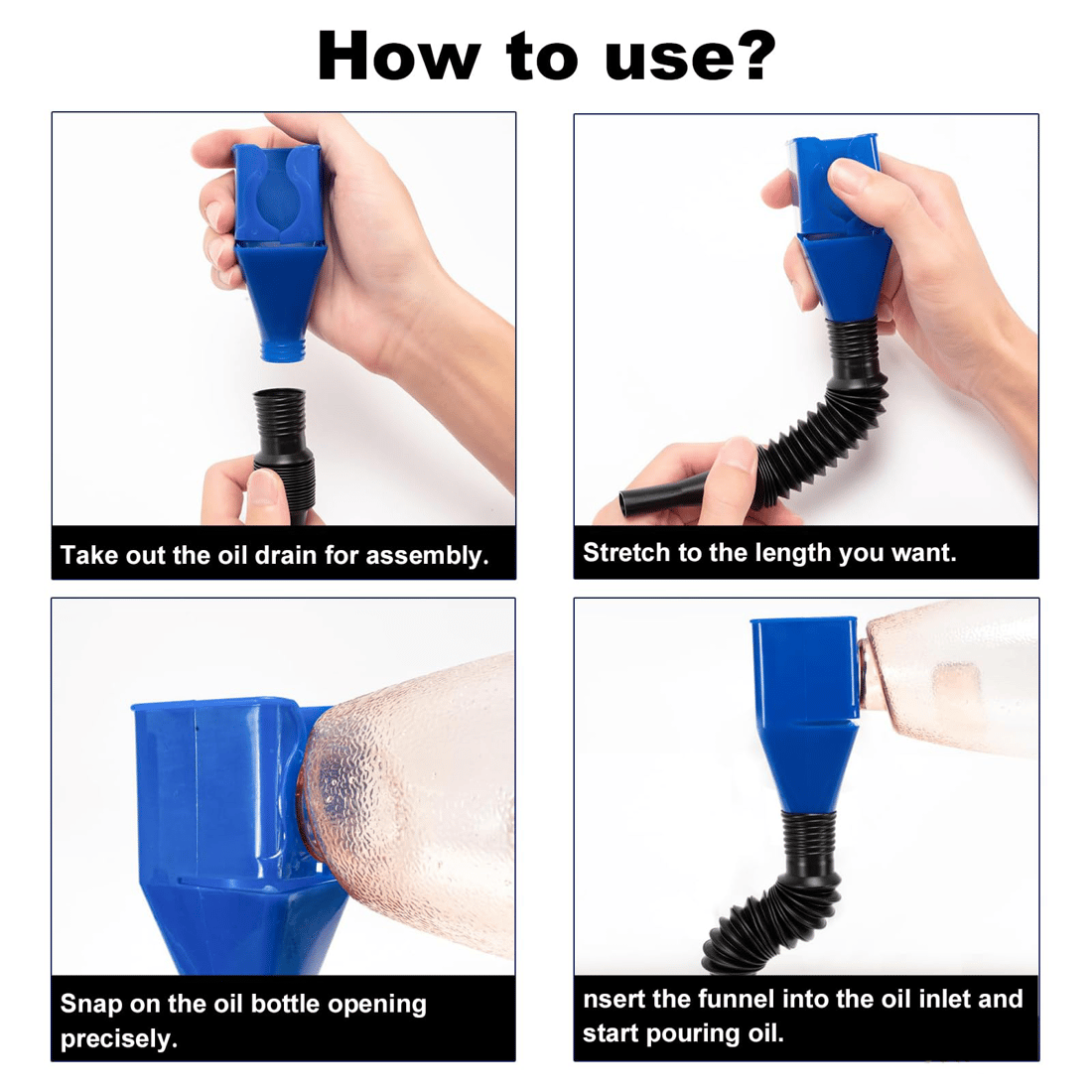 Hot Selling Now🔥🔥 & Universal Flexible Draining Oil Snap Plastic Funnel !!