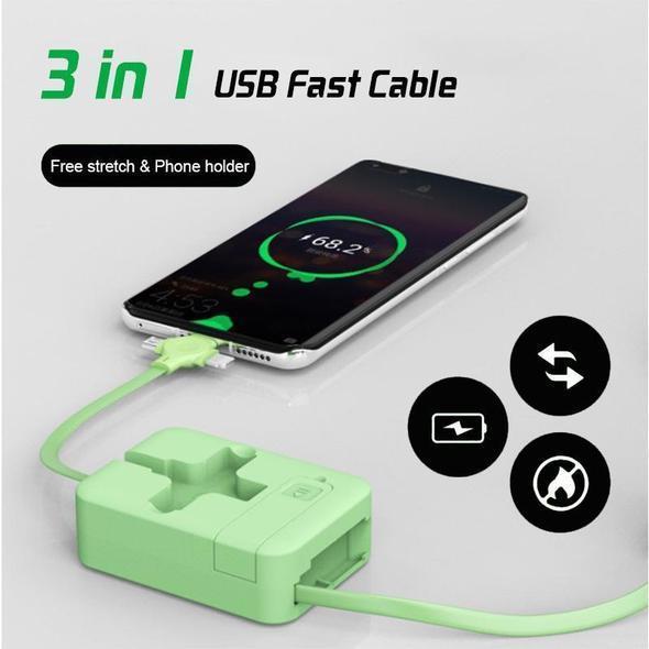 New Year Sale 49% OFF🔥3-in-1 Data Cable Phone Stand - elehancea
