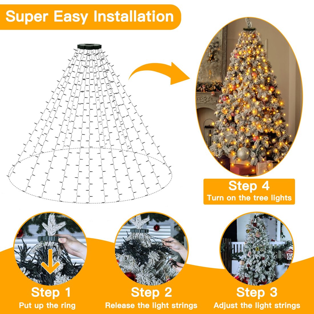 Last Day 49% OFF 🔥Christmas Tree Decor LED Dome Ambient Lights🎄✨