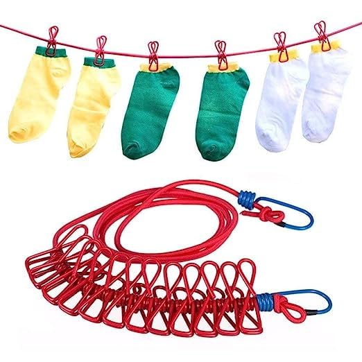 (🌲Christmas Sale - 49% OFF)Portable Clothesline with 12 Clothespins