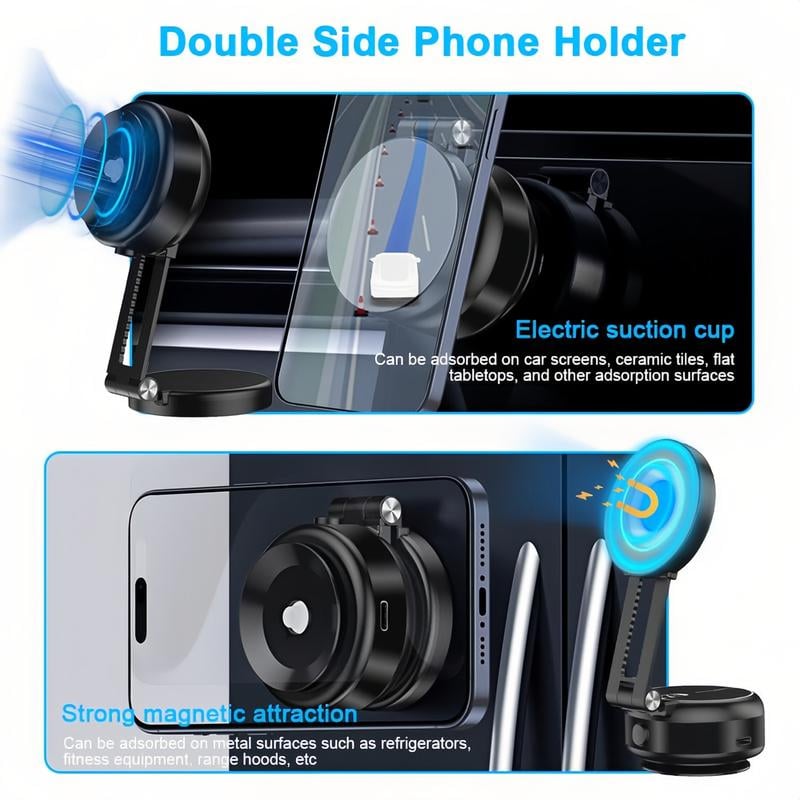 Double-Sided Electric Vacuum and Magnetic Adsorption Adjustable Phone Mount