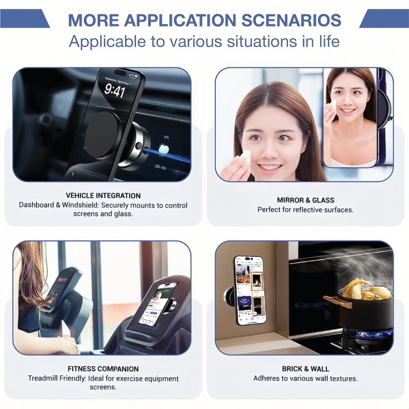 Double-Sided Electric Vacuum and Magnetic Adsorption Adjustable Phone Mount