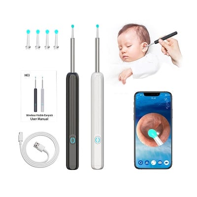 🎁Hot Sale 49% OFF🎁-Clean Earwax - WiFi Visible Wax Elimination Spoon,USB 1080P HD Load Otoscope