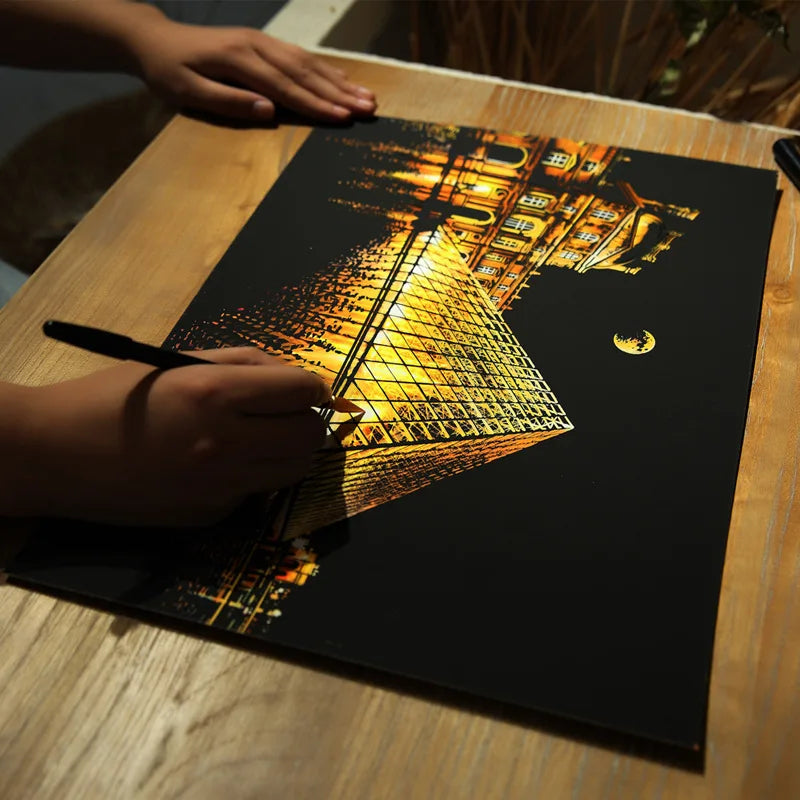 New Year Sale 49% OFF🔥Handcrafted Nightscape Scratch Board