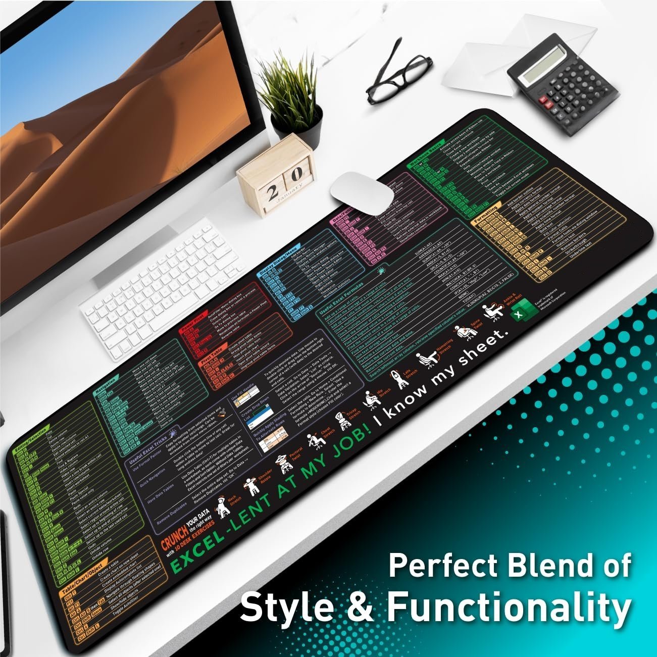 🔥Last Day 49% OFF -Excel Cheat Sheet Desk Mat