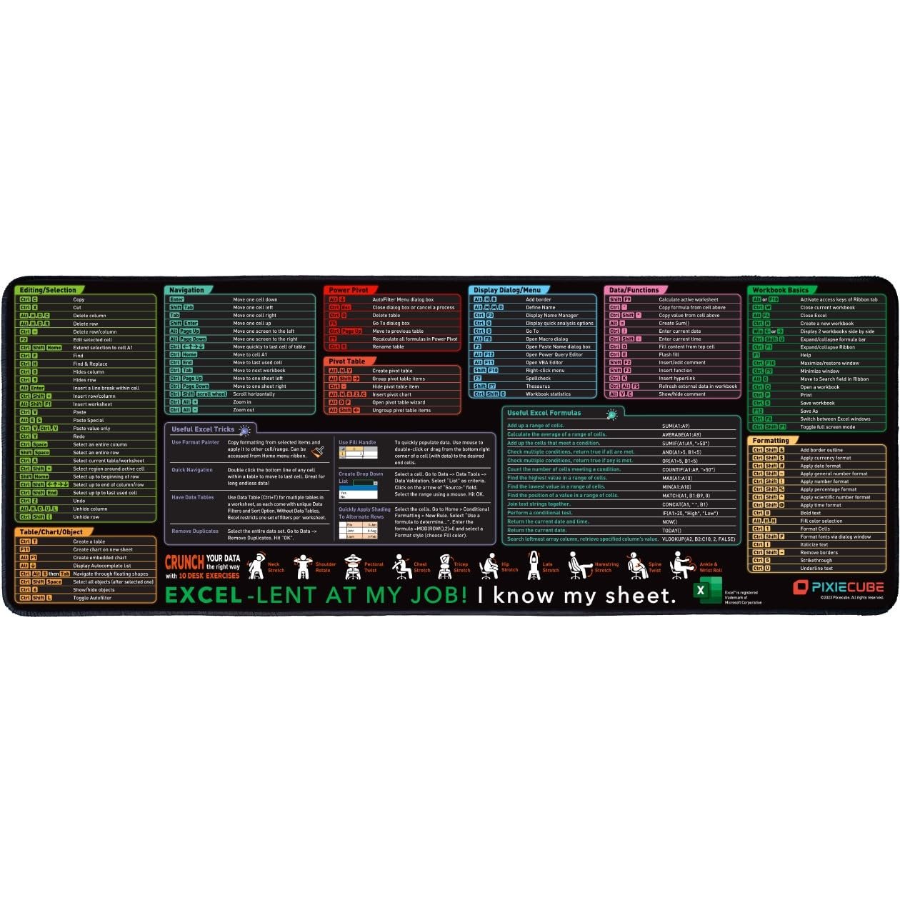 🔥Last Day 49% OFF -Excel Cheat Sheet Desk Mat