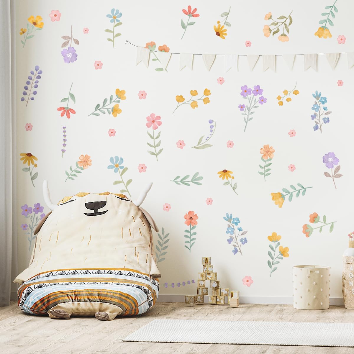 💖Last Day 49% OFF -Removable Colorful Wildflower Wall Decal